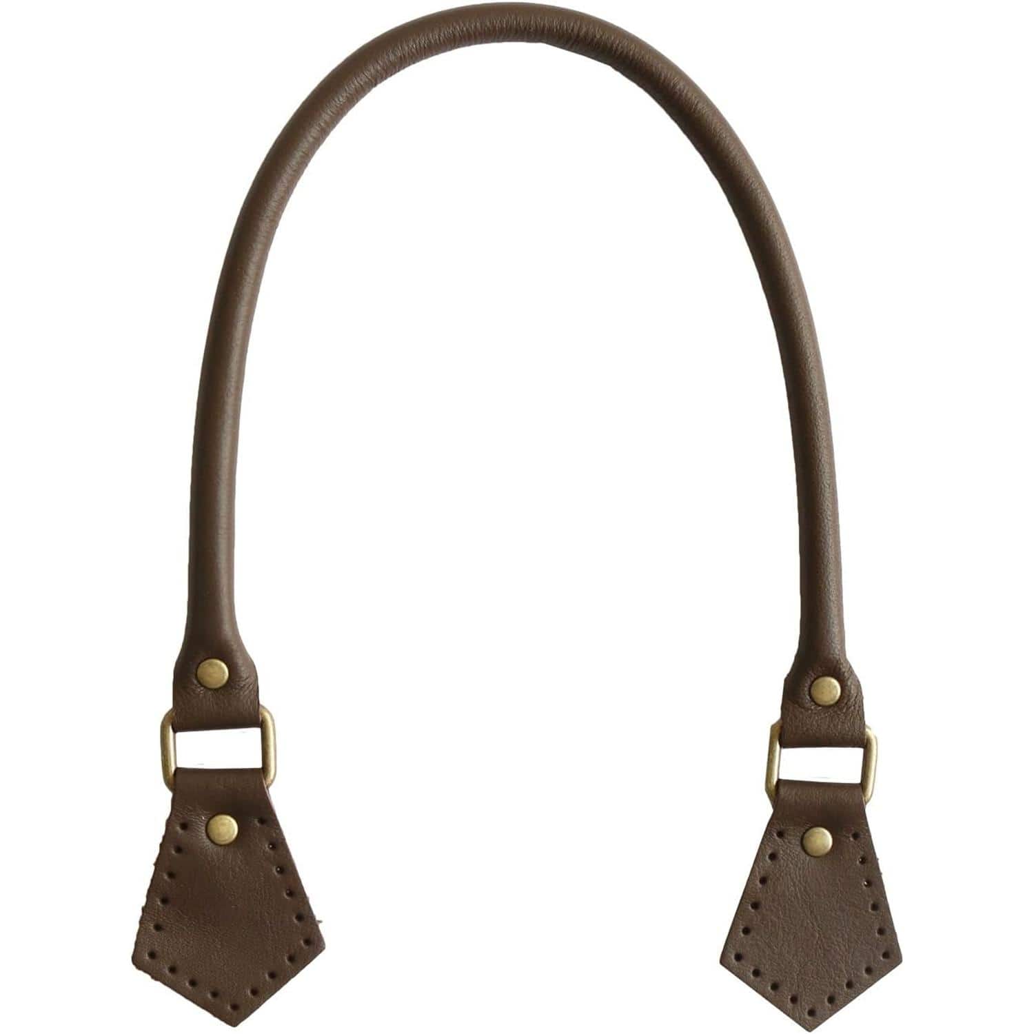 日本紐釦貿易 五角 本革持ち手 チョコ 約44cm 1組入 MKT14-C (ご注文単位1組)【直送品】