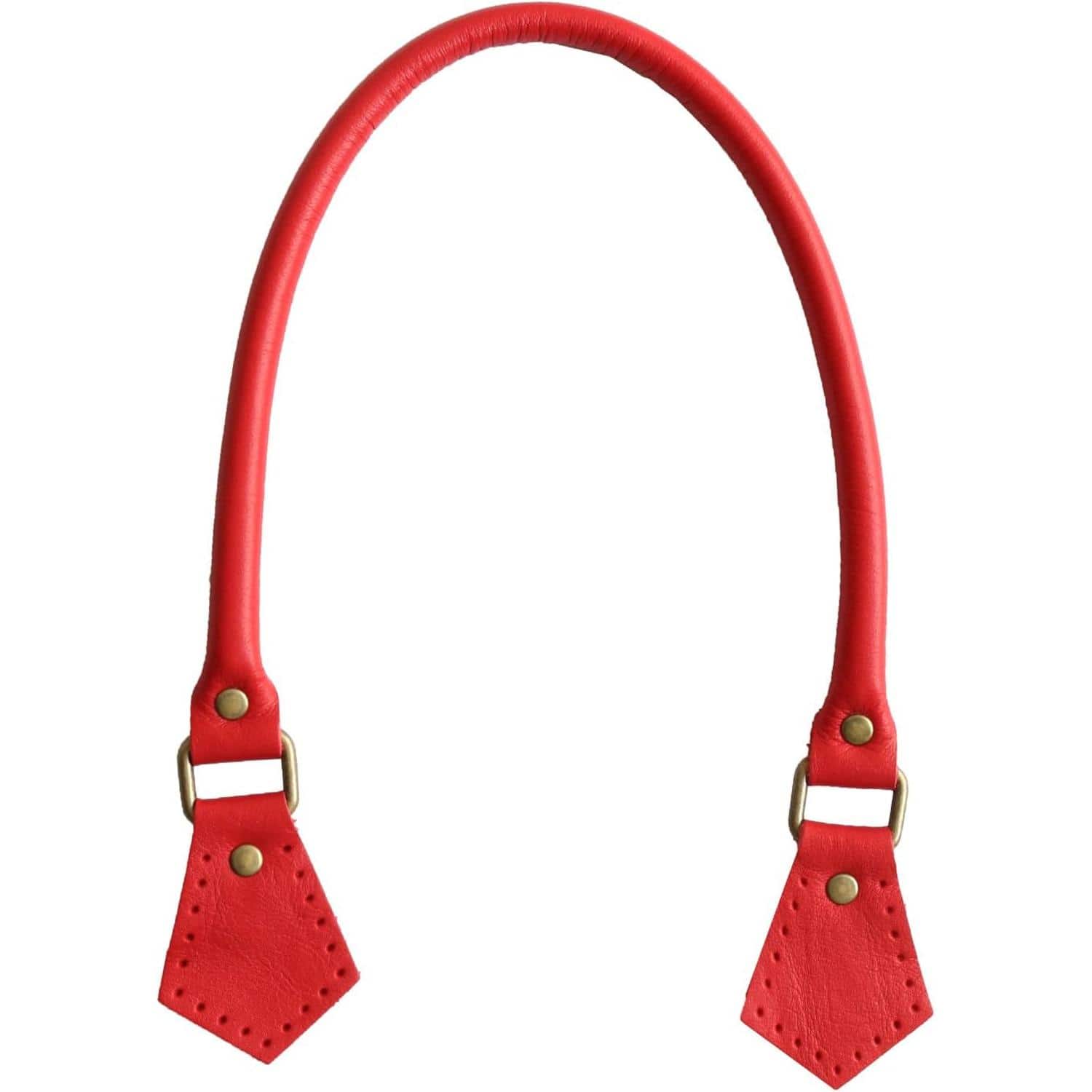 日本紐釦貿易 五角 本革持ち手 赤 約44cm 1組入 MKT14-R （ご注文単位1組）【直送品】