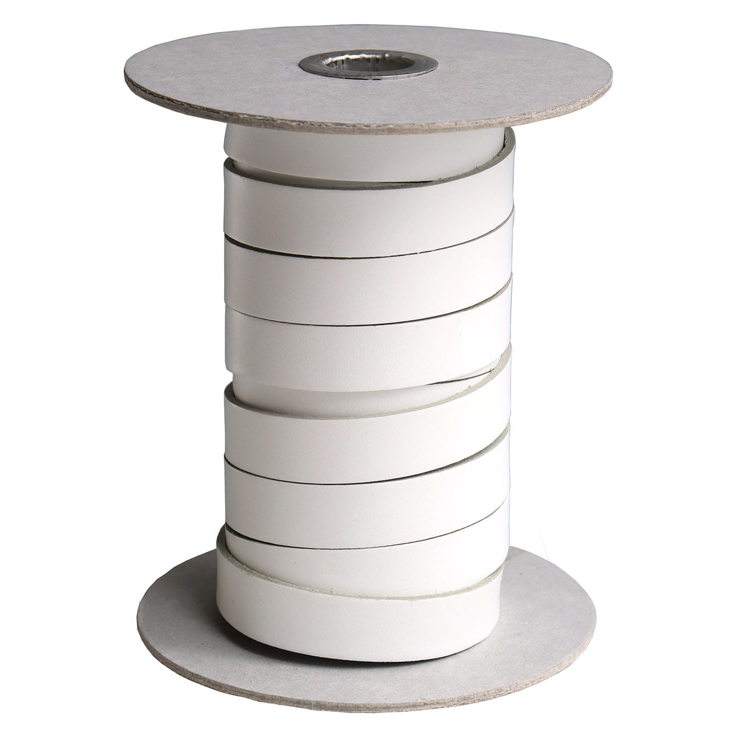 日本紐釦貿易 本革 ヌメ革テープ 15mm巾 長さ10m巻 白 MTLS1015-0 (ご注文単位1巻)【直送品】