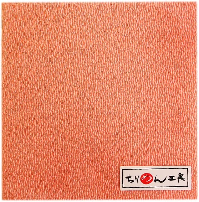 日本紐釦貿易 ちりめんカット 無地 約23×33cm 黄丹 CMN9 （ご注文単位1枚）【直送品】