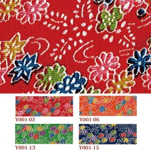 日本紐釦貿易 ちりめんカット 友禅 約23×33cm 花柄 紺 Y001-15 (ご注文単位1枚)【直送品】