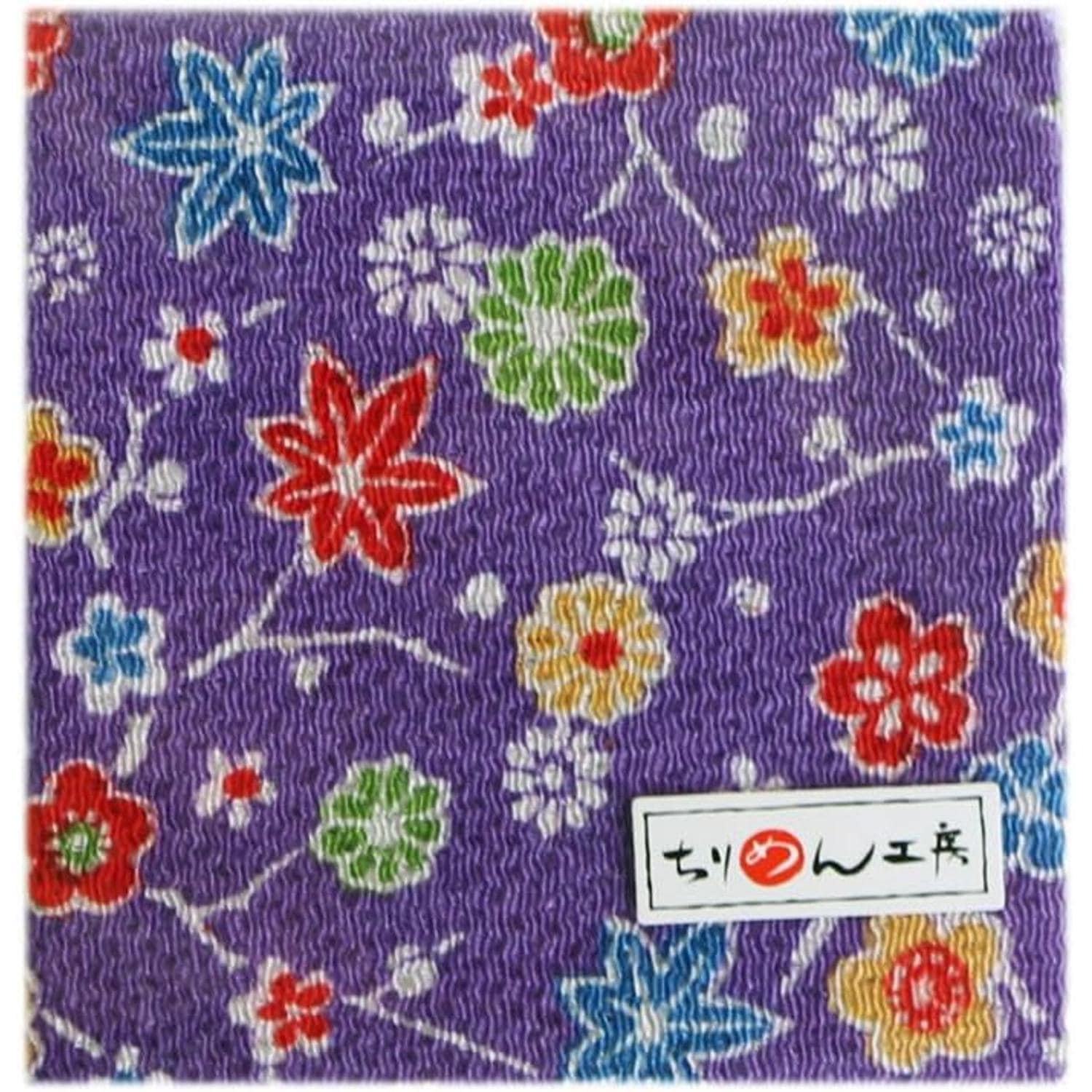 日本紐釦貿易 ちりめんカット 友禅 約23×33cm 鹿子柄 紫 Y005-24 （ご注文単位1枚）【直送品】