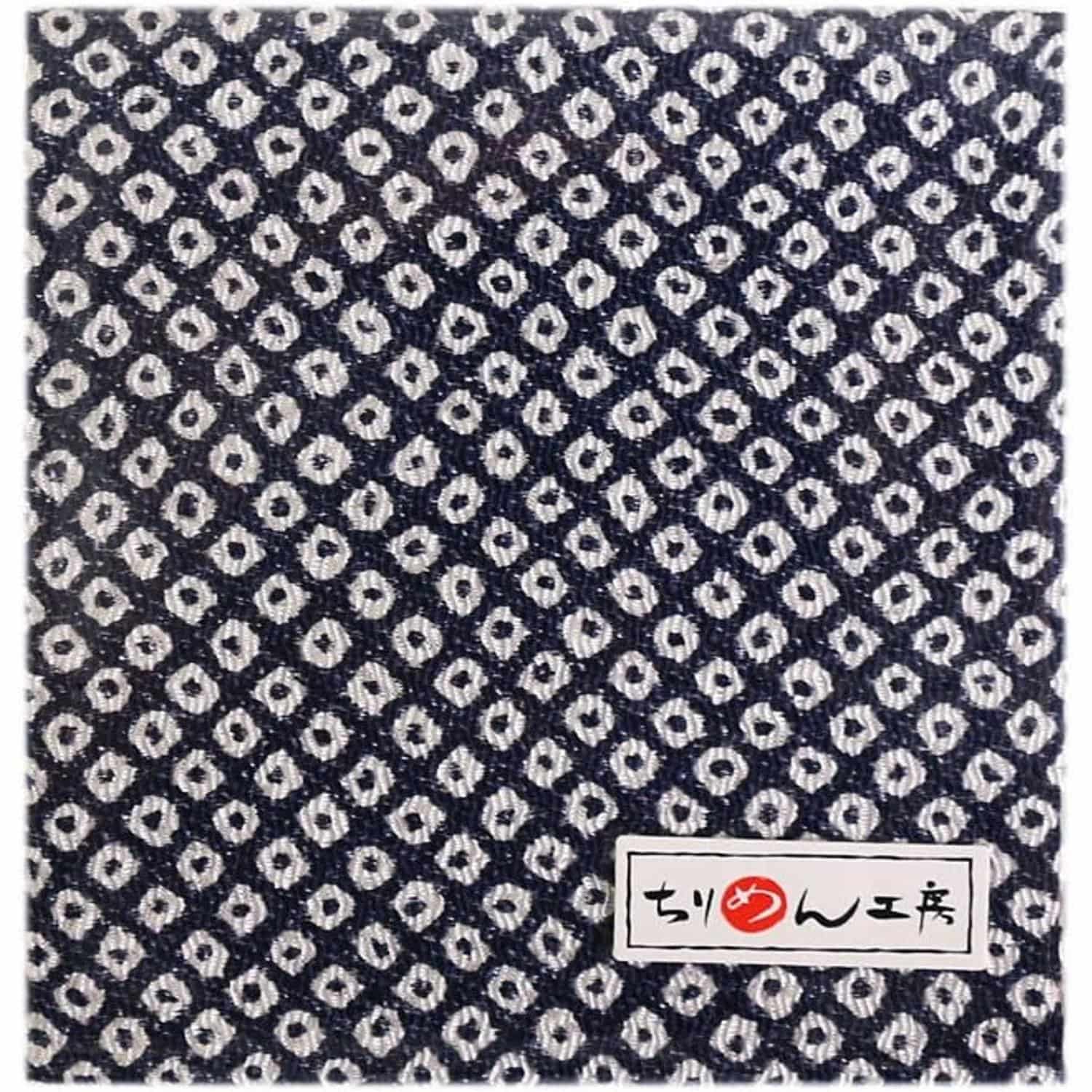 日本紐釦貿易 ちりめんカット 友禅 約23×33cm 鹿子柄 紺 Y020-15 （ご注文単位1枚）【直送品】