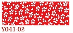 日本紐釦貿易 ちりめんカット 友禅 約23×33cm 桜柄 赤 Y041-02 （ご注文単位1枚）【直送品】