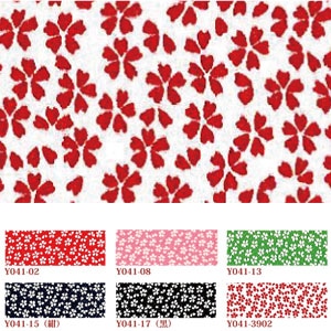 日本紐釦貿易 ちりめんカット 友禅 約23×33cm 桜柄 緑 Y041-13 （ご注文単位1枚）【直送品】