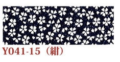 日本紐釦貿易 ちりめんカット 友禅 約23×33cm 桜柄 紺 Y041-15 （ご注文単位1枚）【直送品】