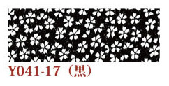 日本紐釦貿易 ちりめんカット 友禅 約23×33cm 桜柄 黒 Y041-17 （ご注文単位1枚）【直送品】