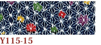 日本紐釦貿易 ちりめんカット 友禅 約23×33cm 花柄 紺 Y115-15 (ご注文単位1枚)【直送品】