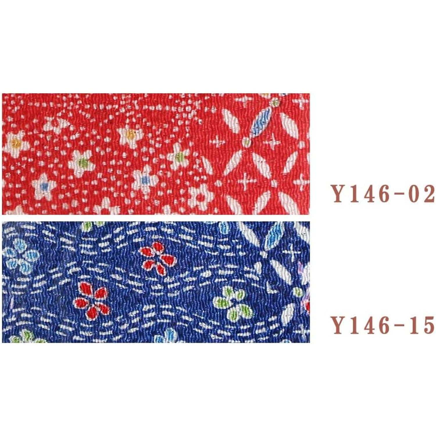 日本紐釦貿易 ちりめんカット 友禅 約23×33cm 花柄 赤 Y146-02 (ご注文単位1枚)【直送品】