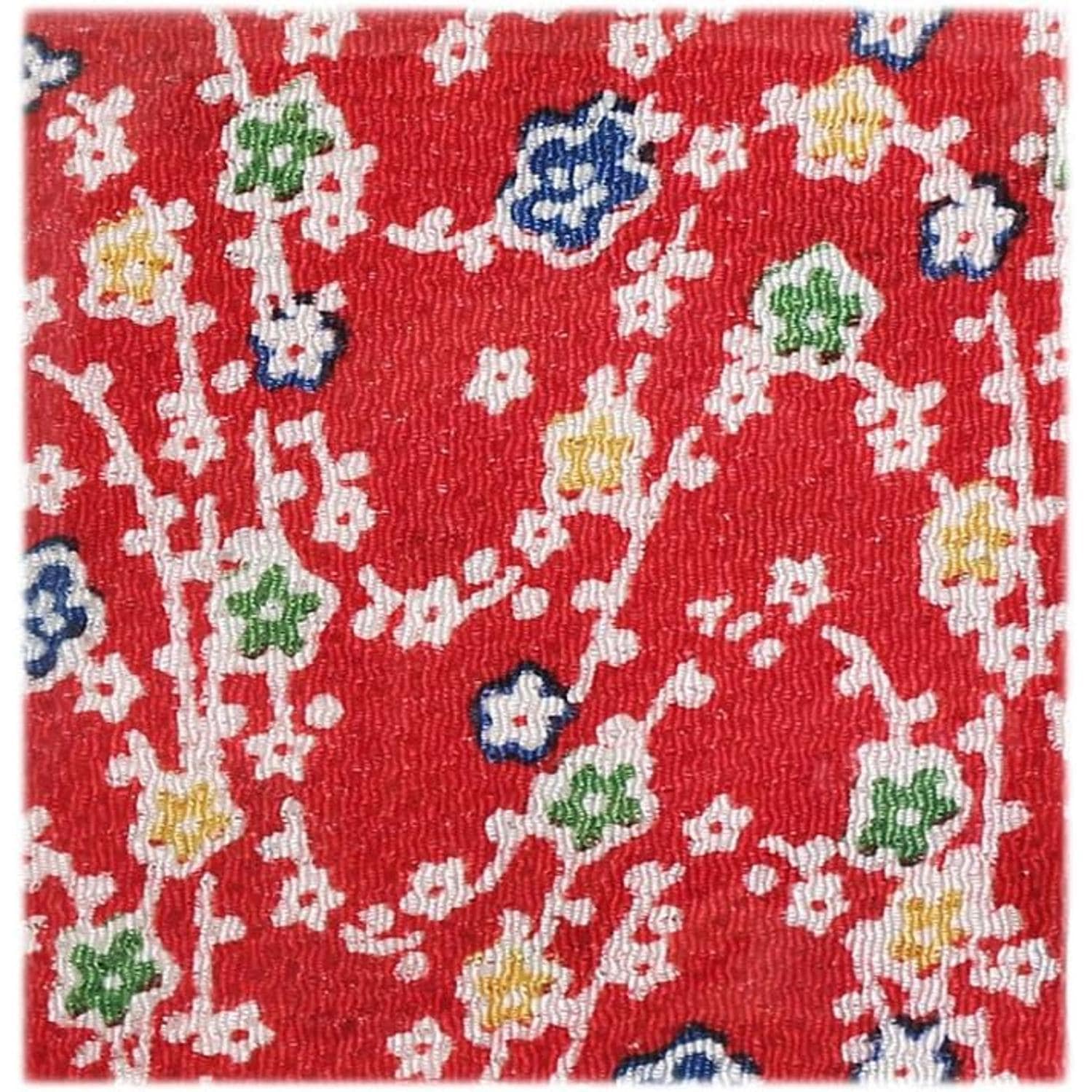 日本紐釦貿易 ちりめんカット 友禅 約23×33cm 花柄 赤 Y185-02 （ご注文単位1枚）【直送品】