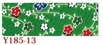 日本紐釦貿易 ちりめんカット 友禅 約23×33cm 花柄 緑 Y185-13 （ご注文単位1枚）【直送品】