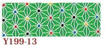 日本紐釦貿易 ちりめんカット 友禅 約23×33cm 麻の葉柄 緑 Y199-13 (ご注文単位1枚)【直送品】