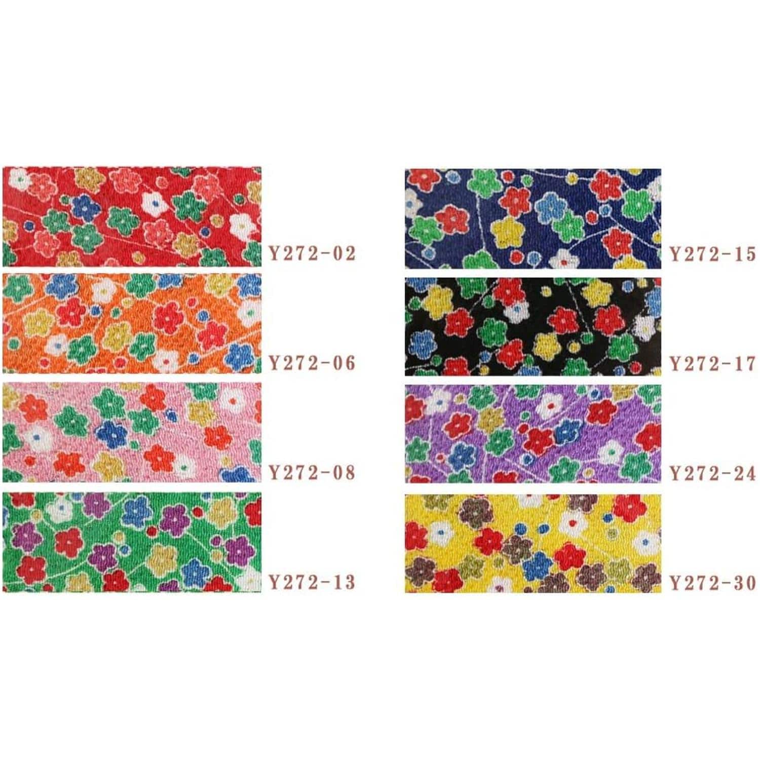 日本紐釦貿易 ちりめんカット 友禅 約23×33cm 花柄 紺 Y272-15 (ご注文単位1枚)【直送品】