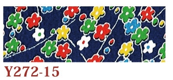 日本紐釦貿易 ちりめんカット 友禅 約23×33cm 花柄 紺 Y272-15 (ご注文単位1枚)【直送品】