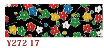 日本紐釦貿易 ちりめんカット 友禅 約23×33cm 花柄 黒 Y272-17 （ご注文単位1枚）【直送品】