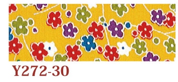 日本紐釦貿易 ちりめんカット 友禅 約23×33cm 花柄 黄色 Y272-30 (ご注文単位1枚)【直送品】