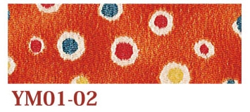 日本紐釦貿易 ちりめんカット 友禅 約23×33cm 水玉柄 橙色 YM01-02 (ご注文単位1枚)【直送品】