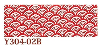 日本紐釦貿易 ちりめんカット 友禅 約23×33cm 青海波文柄 赤 Y304-02B （ご注文単位1枚）【直送品】