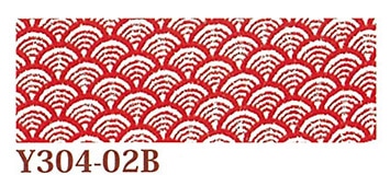 日本紐釦貿易 ちりめんカット 友禅 約23×33cm 青海波文柄 赤 Y304-02B （ご注文単位1枚）【直送品】