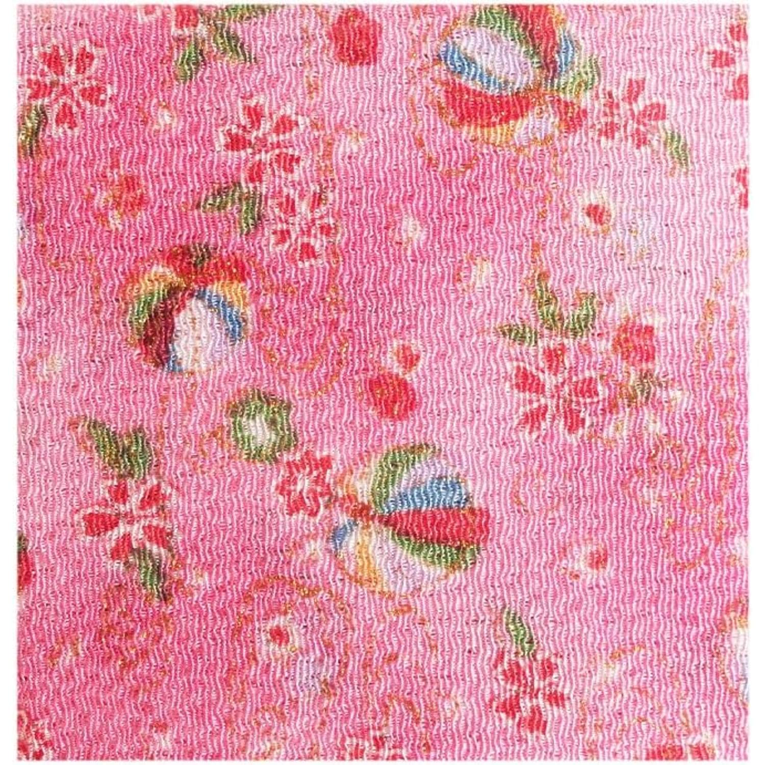 日本紐釦貿易 ちりめんカット 金彩 約23×33cm 手鞠柄 桃色 GH22-03 （ご注文単位1枚）【直送品】