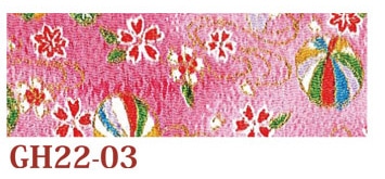 日本紐釦貿易 ちりめんカット 金彩 約23×33cm 手鞠柄 桃色 GH22-03 （ご注文単位1枚）【直送品】