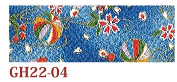 日本紐釦貿易 ちりめんカット 金彩 約23×33cm 手鞠柄 青 GH22-04 (ご注文単位1枚)【直送品】