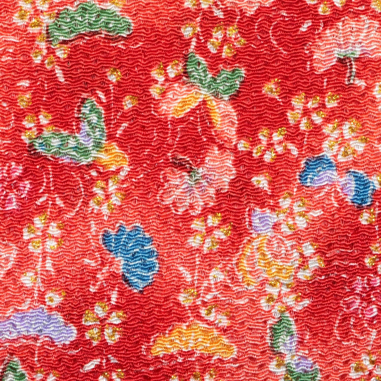 日本紐釦貿易 ちりめんカット 金彩 約23×33cm 蝶柄 赤 GH23-01 （ご注文単位1枚）【直送品】