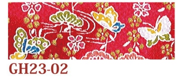 日本紐釦貿易 ちりめんカット 金彩 約23×33cm 蝶柄 蘇芳 GH23-02 （ご注文単位1枚）【直送品】
