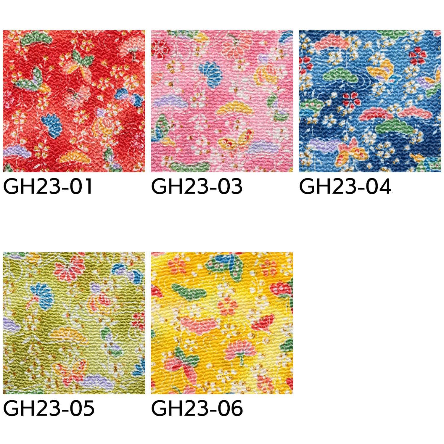 日本紐釦貿易 ちりめんカット 金彩 約23×33cm 蝶柄 黄色 GH23-06 （ご注文単位1枚）【直送品】