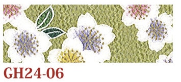 日本紐釦貿易 ちりめんカット 金彩 約23×33cm 桜柄 黄緑 GH24-06 （ご注文単位1枚）【直送品】
