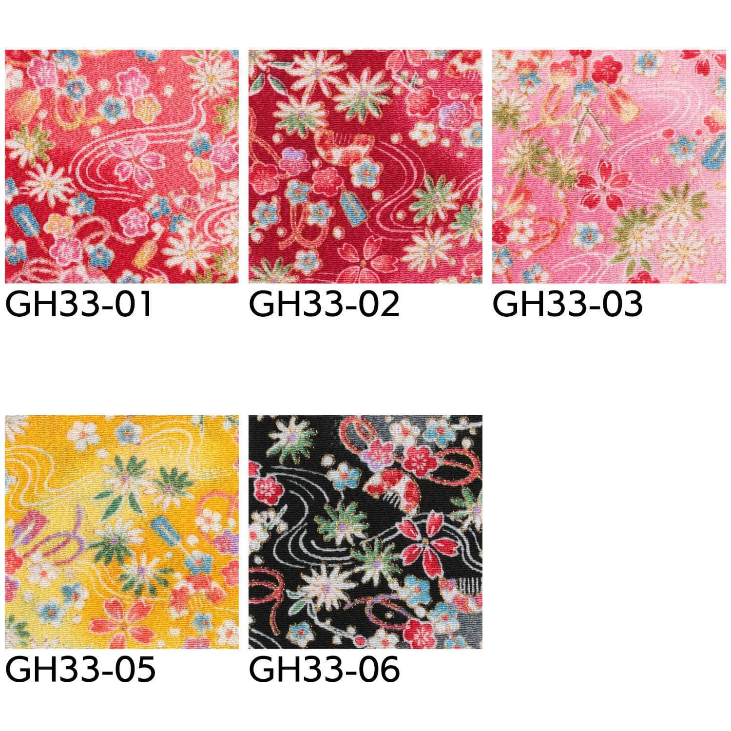 日本紐釦貿易 ちりめんカット 金彩 約23×33cm 花と櫛柄 桃色 GH33-03 (ご注文単位1枚)【直送品】