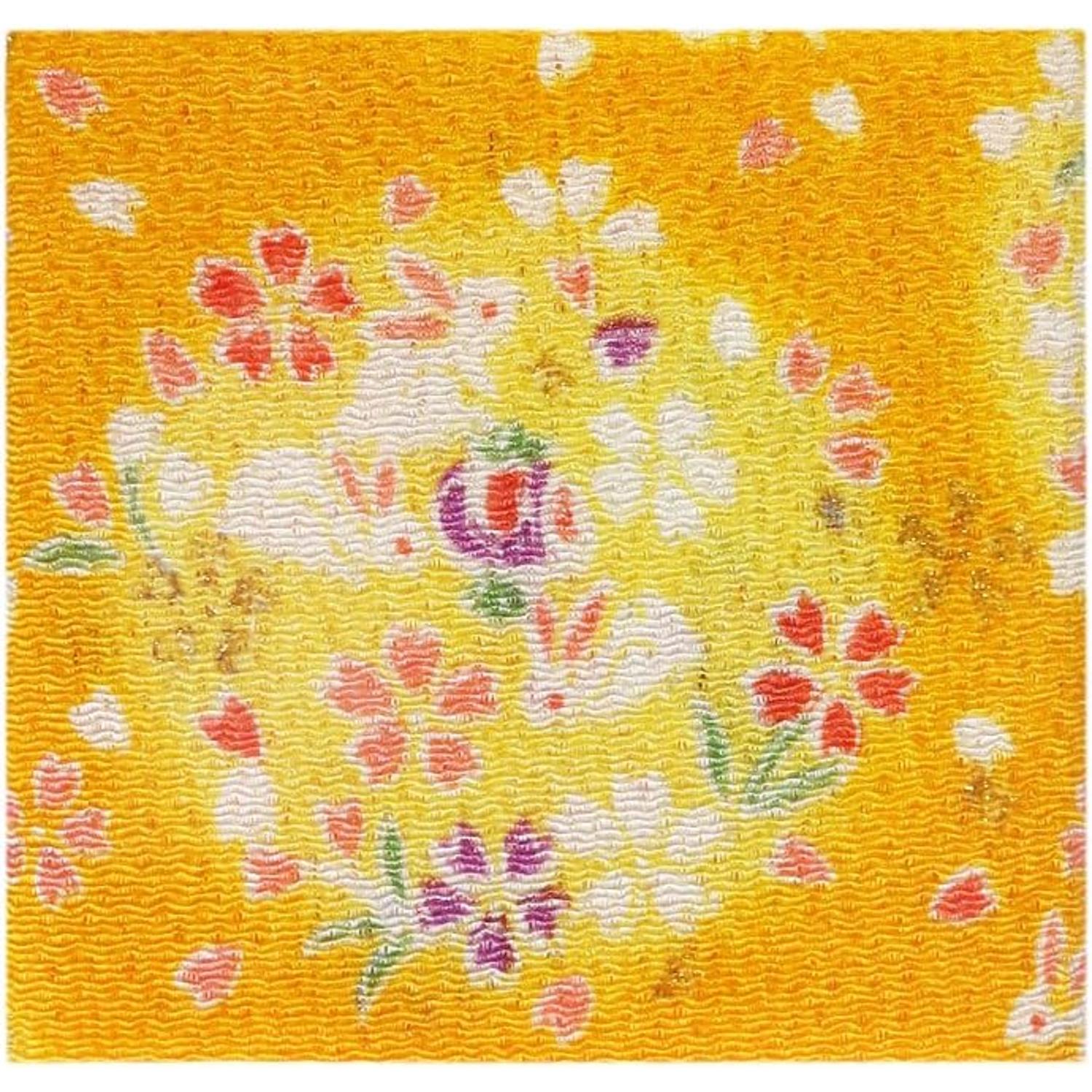 日本紐釦貿易 ちりめんカット 金彩 約23×33cm うさぎ柄 黄色 GH38-04 (ご注文単位1枚)【直送品】