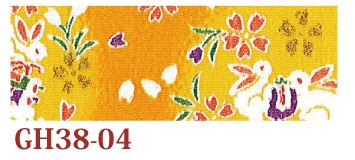 日本紐釦貿易 ちりめんカット 金彩 約23×33cm うさぎ柄 黄色 GH38-04 (ご注文単位1枚)【直送品】