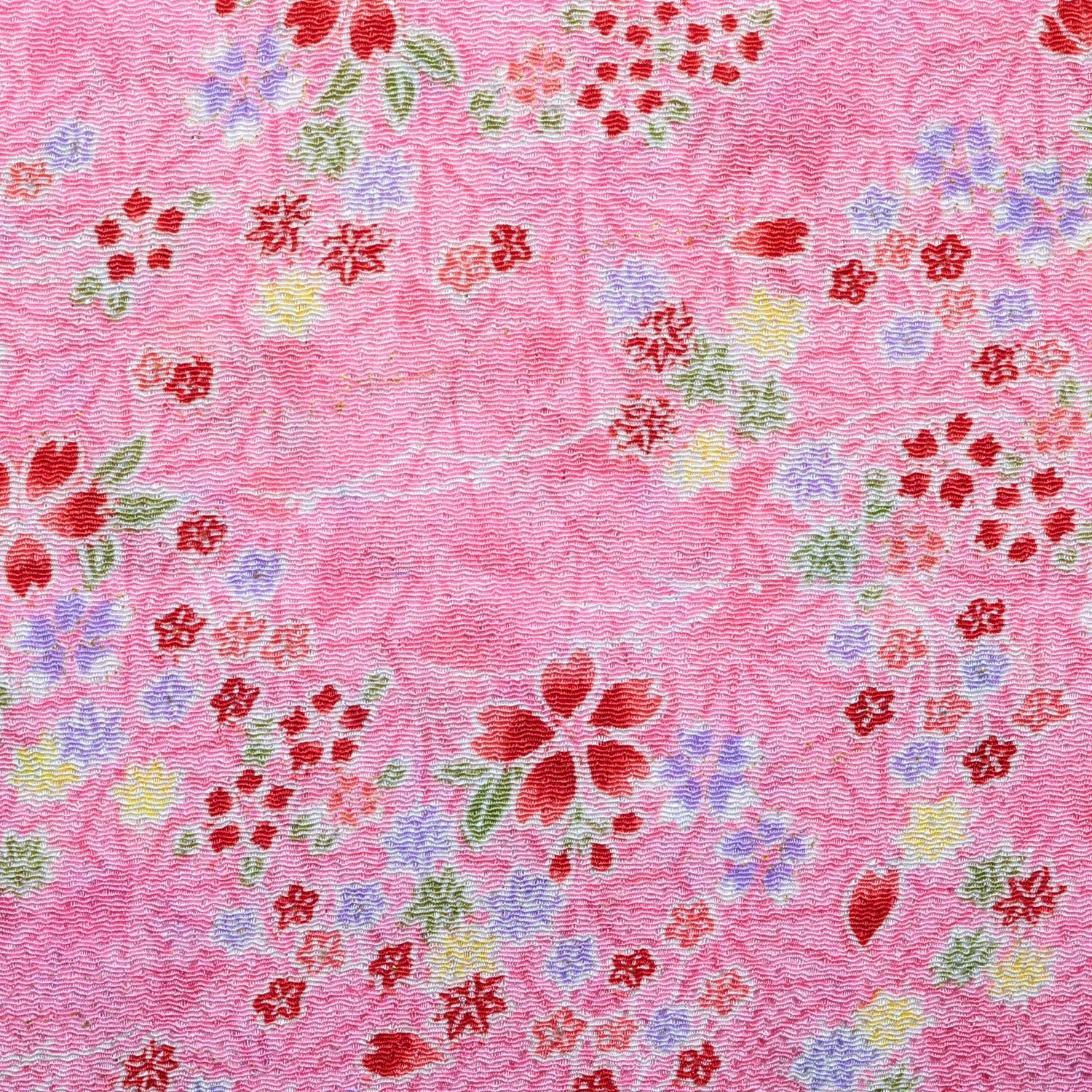 日本紐釦貿易 ちりめんカット 金彩 約23×33cm 花柄 桃色 GH42-03 (ご注文単位1枚)【直送品】