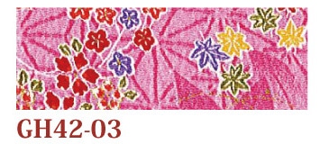 日本紐釦貿易 ちりめんカット 金彩 約23×33cm 花柄 桃色 GH42-03 （ご注文単位1枚）【直送品】