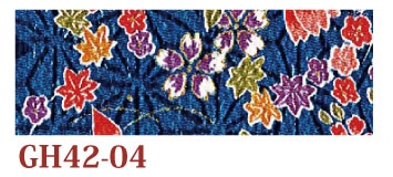 日本紐釦貿易 ちりめんカット 金彩 約23×33cm 花柄 紺 GH42-04 （ご注文単位1枚）【直送品】