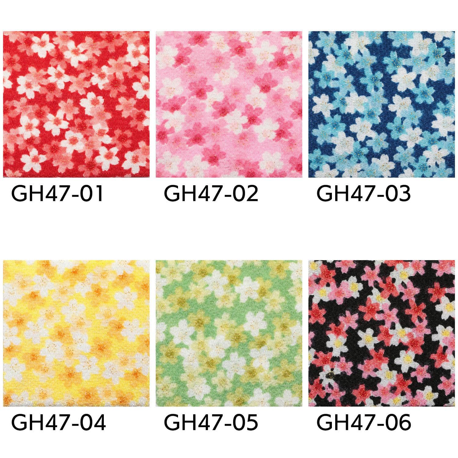 日本紐釦貿易 ちりめんカット 金彩 約23×33cm 桜柄 赤 GH47-01 (ご注文単位1枚)【直送品】