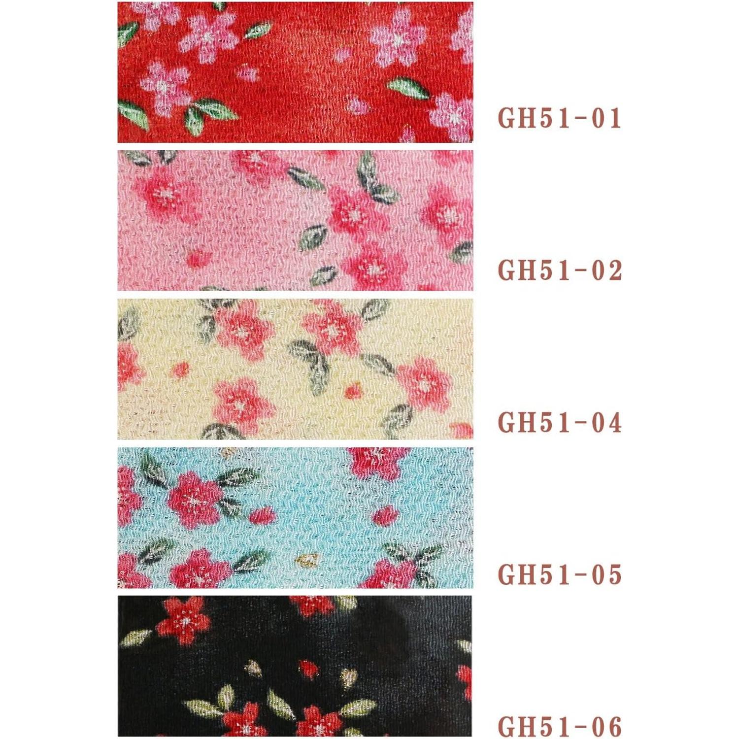 日本紐釦貿易 ちりめんカット 金彩 約23×33cm 桜柄 赤 GH47-01 (ご注文単位1枚)【直送品】