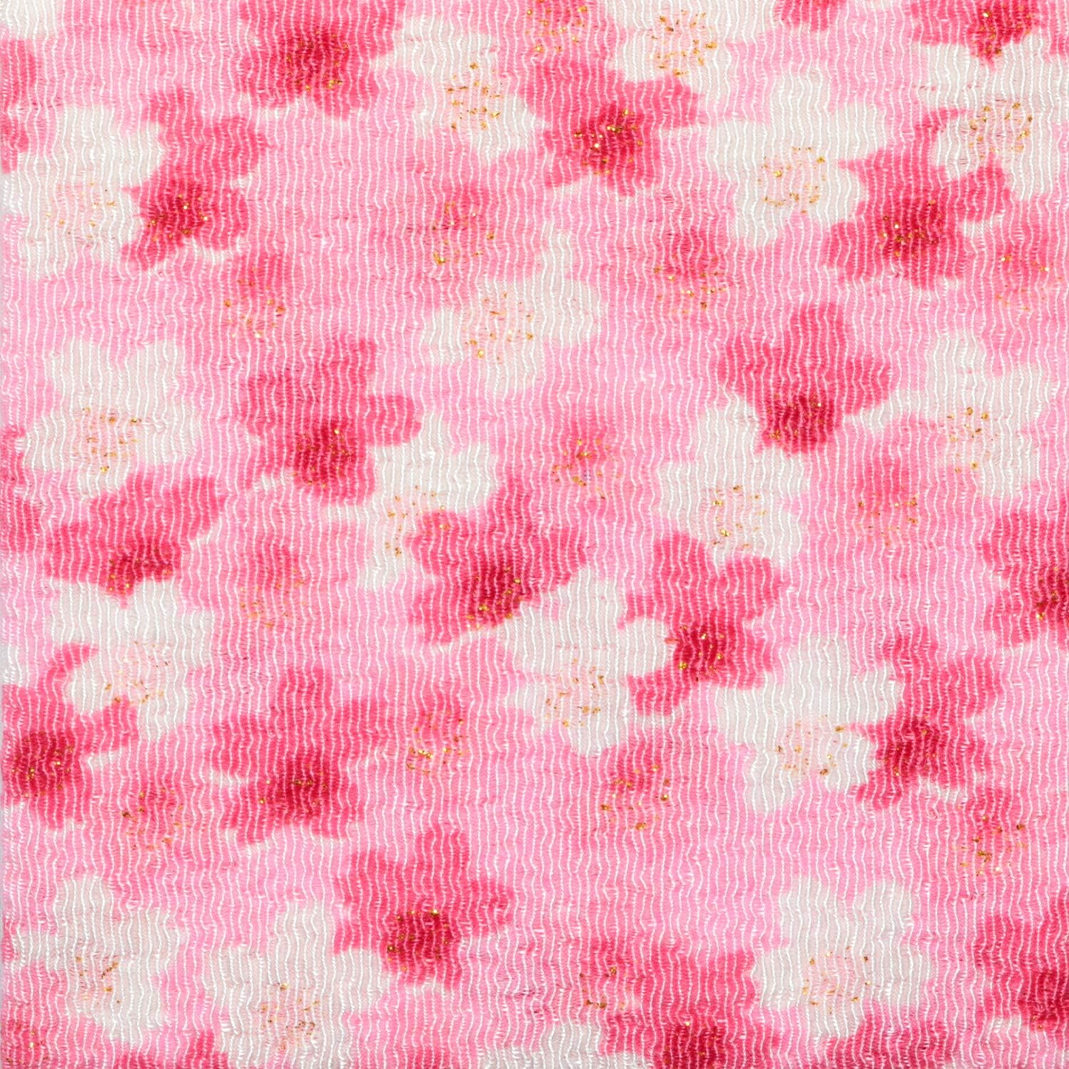 日本紐釦貿易 ちりめんカット 金彩 約23×33cm 桜柄 桃色 GH47-02 （ご注文単位1枚）【直送品】
