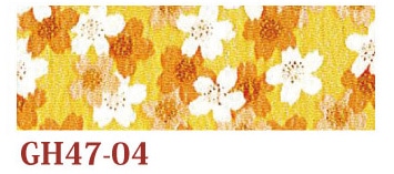 日本紐釦貿易 ちりめんカット 金彩 約23×33cm 桜柄 黄色 GH47-04 （ご注文単位1枚）【直送品】