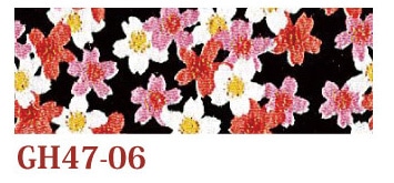 日本紐釦貿易 ちりめんカット 金彩 約23×33cm 桜柄 黒 GH47-06 （ご注文単位1枚）【直送品】