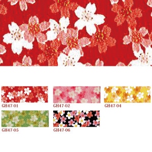 日本紐釦貿易 ちりめんカット 金彩 約23×33cm 桜柄 黒 GH47-06 （ご注文単位1枚）【直送品】