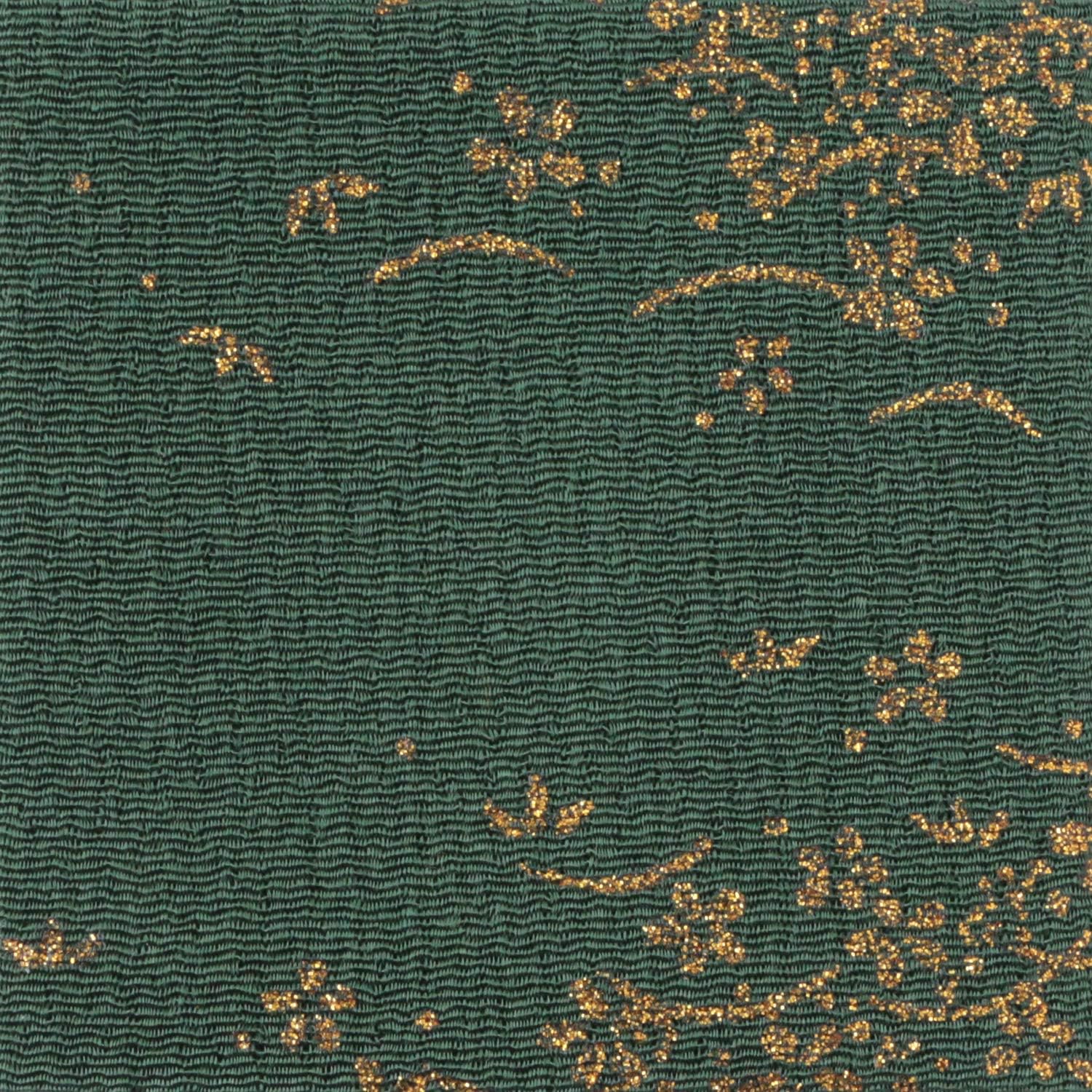 日本紐釦貿易 ちりめんカット 金彩 約23×33cm 花柄 緑 GN24-04 (ご注文単位1枚)【直送品】