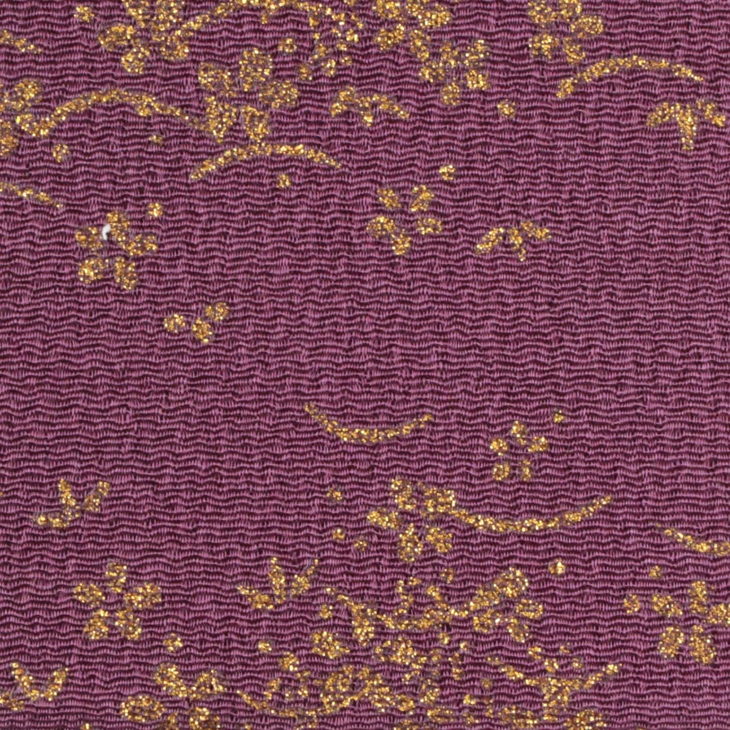 日本紐釦貿易 ちりめんカット 金彩 約23×33cm 花柄 紫 GN24-05 （ご注文単位1枚）【直送品】