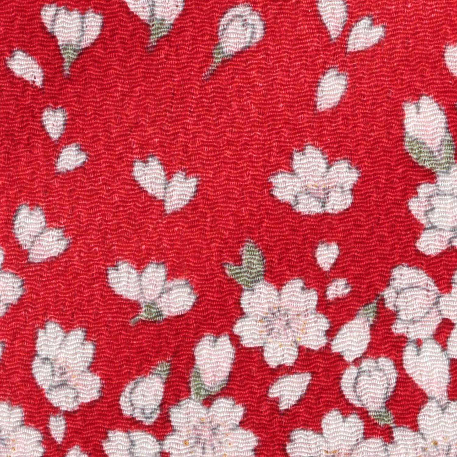 日本紐釦貿易 ちりめんカット 金彩 約23×33cm 桜柄 赤 GH56-01 （ご注文単位1枚）【直送品】