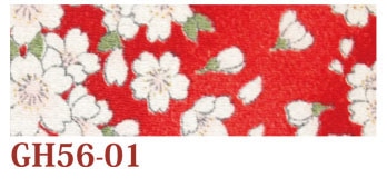 日本紐釦貿易 ちりめんカット 金彩 約23×33cm 桜柄 赤 GH56-01 (ご注文単位1枚)【直送品】