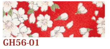 日本紐釦貿易 ちりめんカット 金彩 約23×33cm 桜柄 赤 GH56-01 (ご注文単位1枚)【直送品】