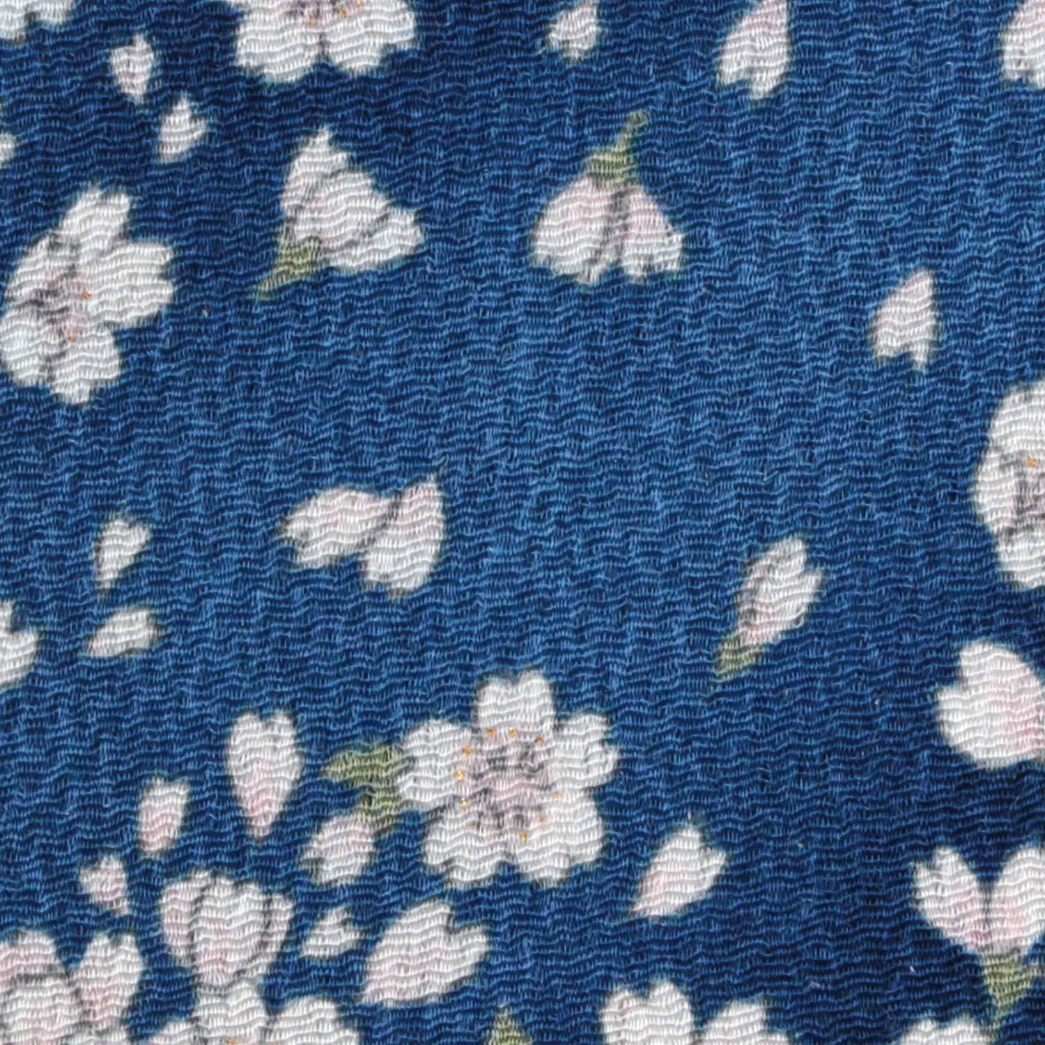 日本紐釦貿易 ちりめんカット 金彩 約23×33cm 桜柄 青 GH56-03 （ご注文単位1枚）【直送品】