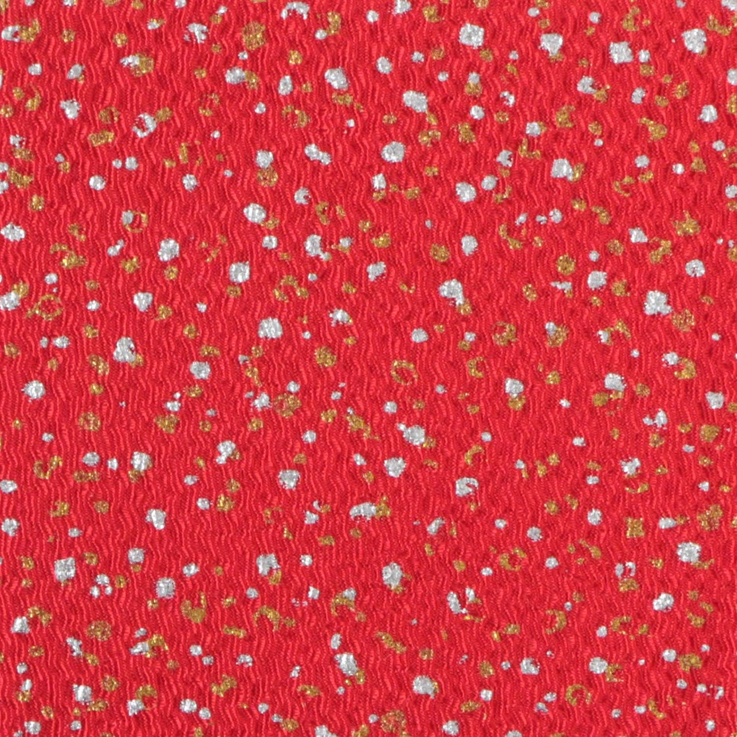 日本紐釦貿易 ちりめんカット 金彩 約23×33cm 赤 GSF-01 （ご注文単位1枚）【直送品】
