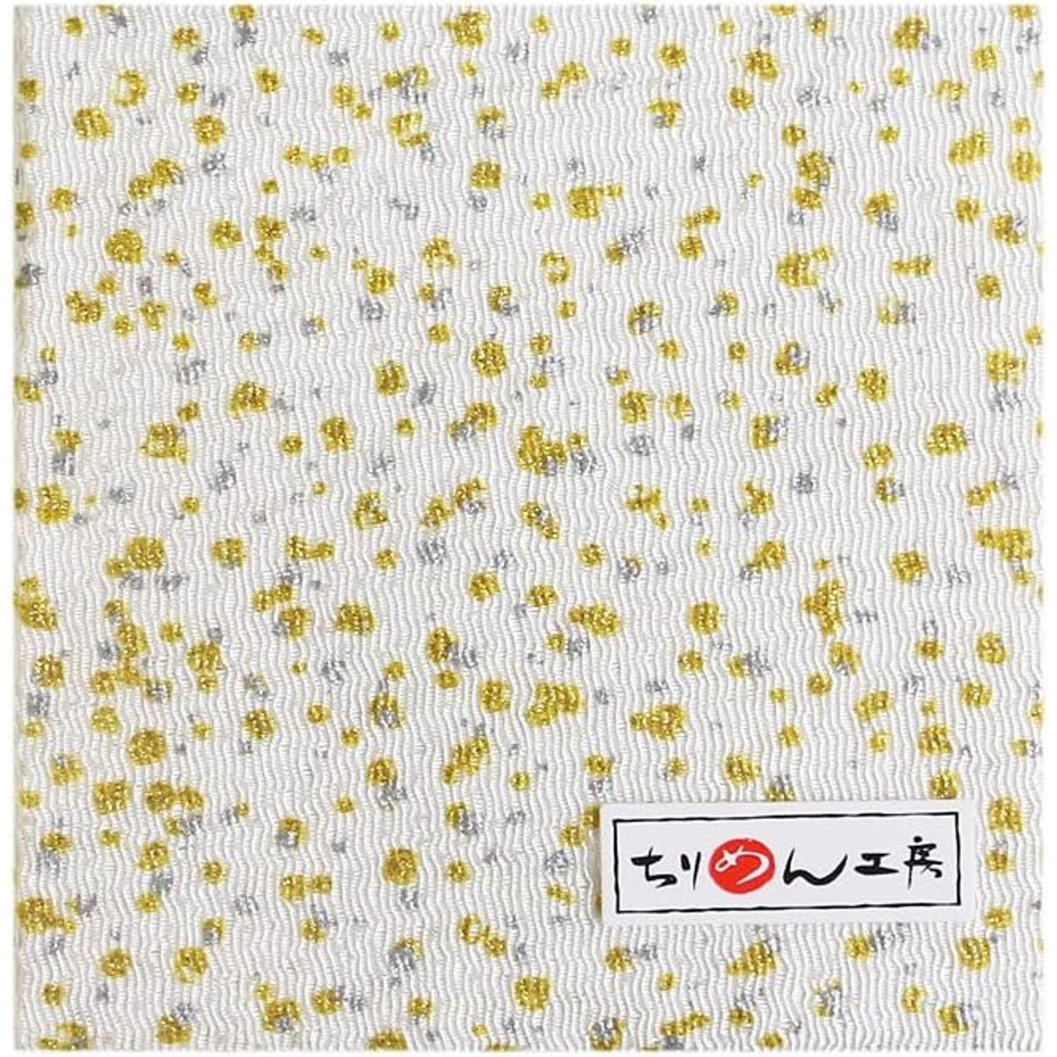 日本紐釦貿易 ちりめんカット 金彩 約23×33cm 白 GSF-38 (ご注文単位1枚)【直送品】